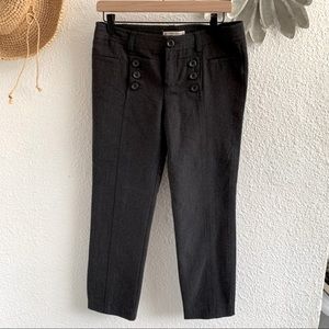 Nanette Lepore gray sailor textured straight low rise trousers